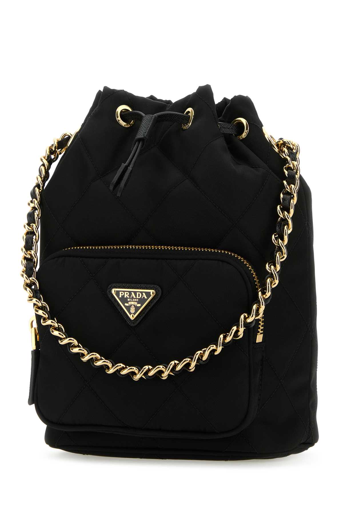 Prada Women Black Re-Nylon Bucket Bag