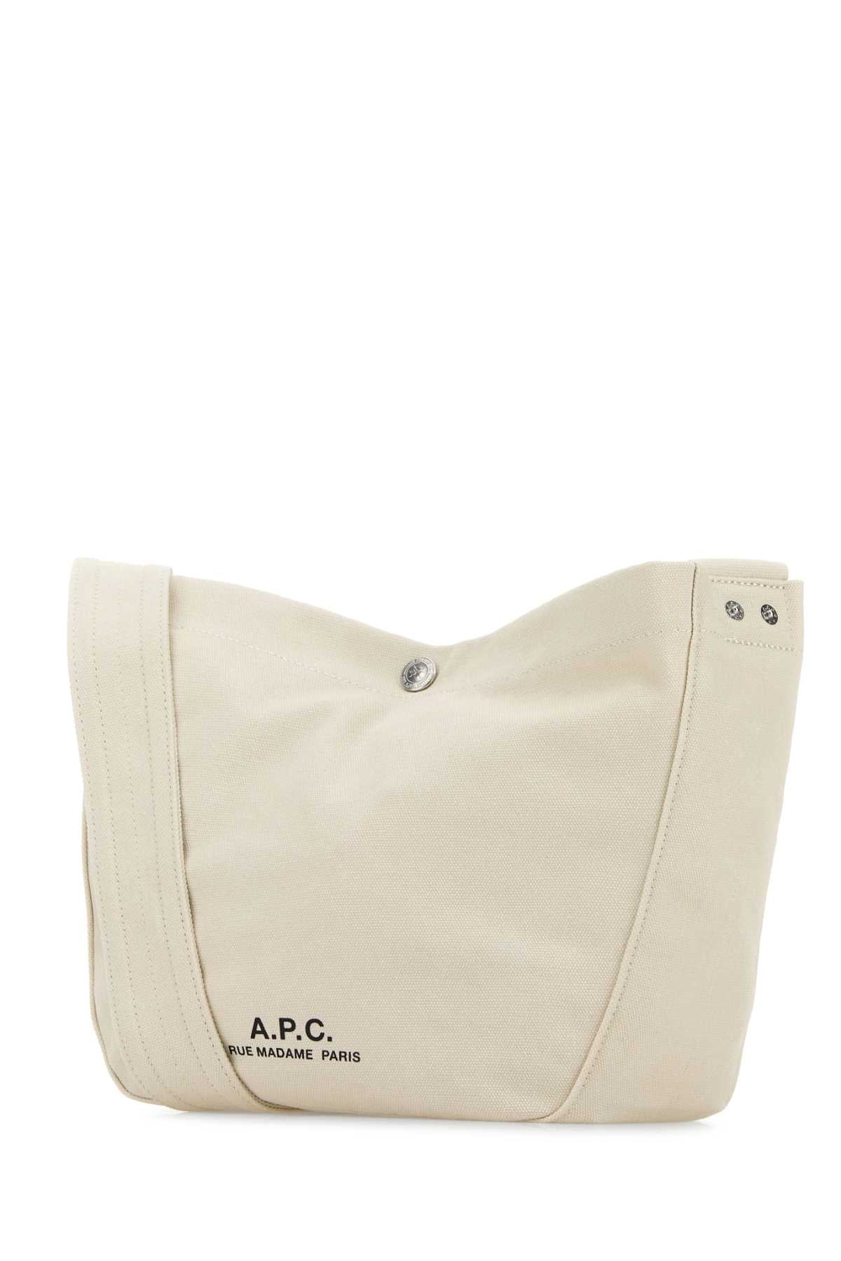 A.P.C. Women Ivory Canvas Small Besace Crossbody Bag
