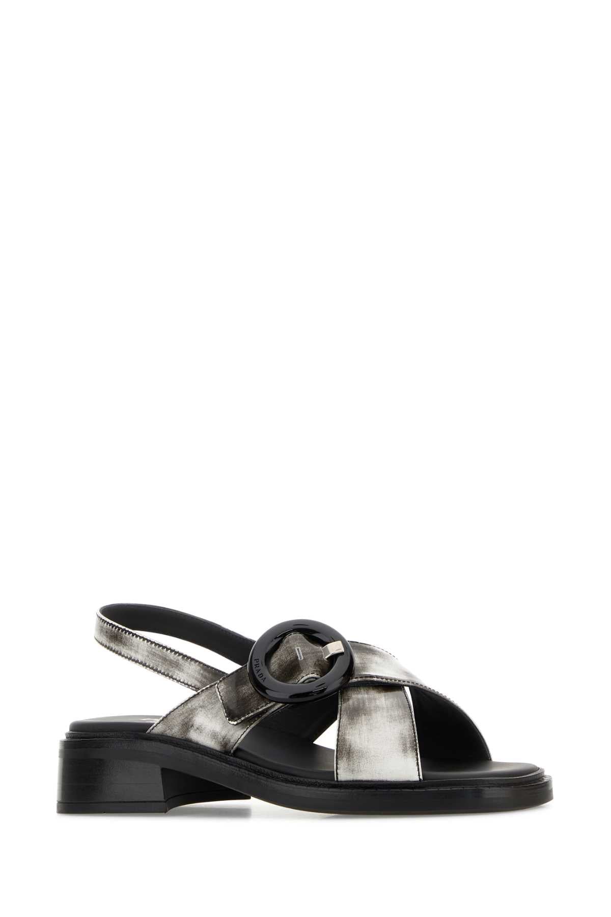 Prada Women White Leather Sandals