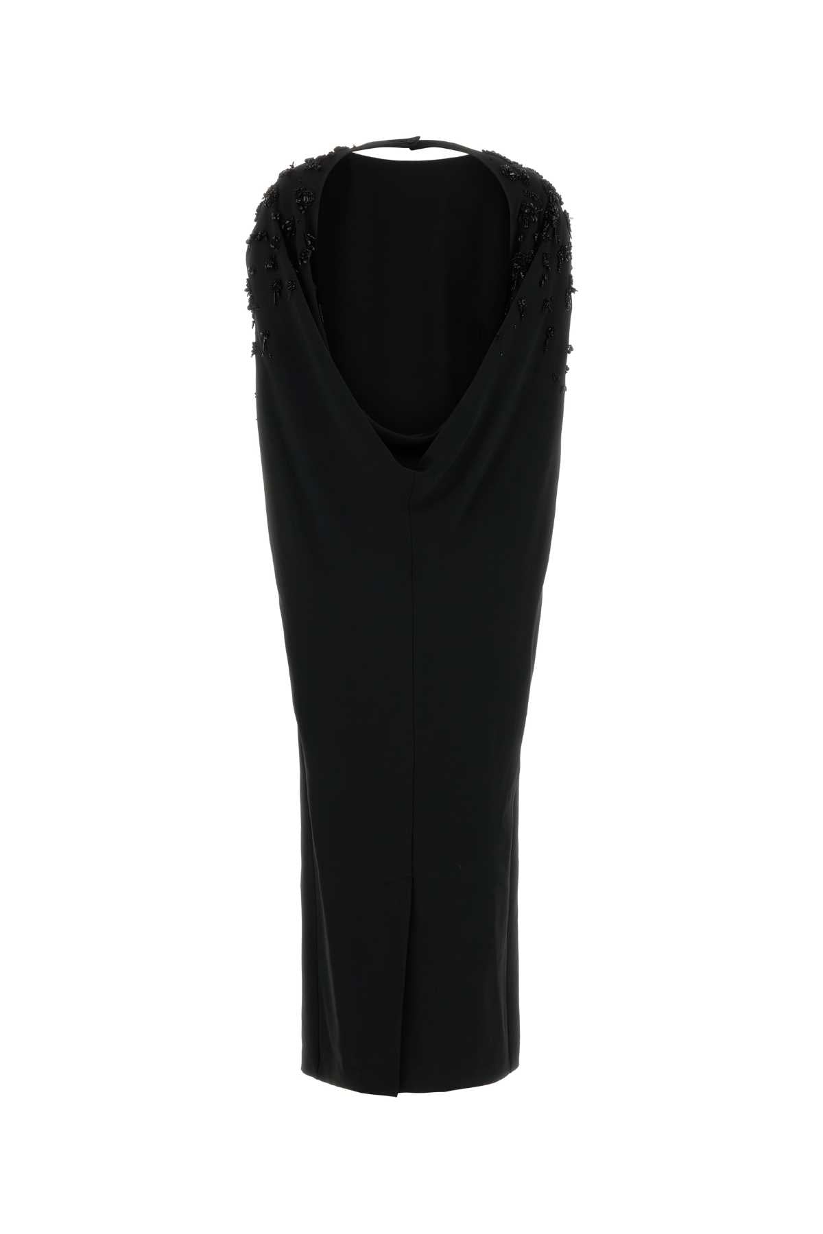 Alberta Ferretti Women Black Stretch Crepe Long Dress