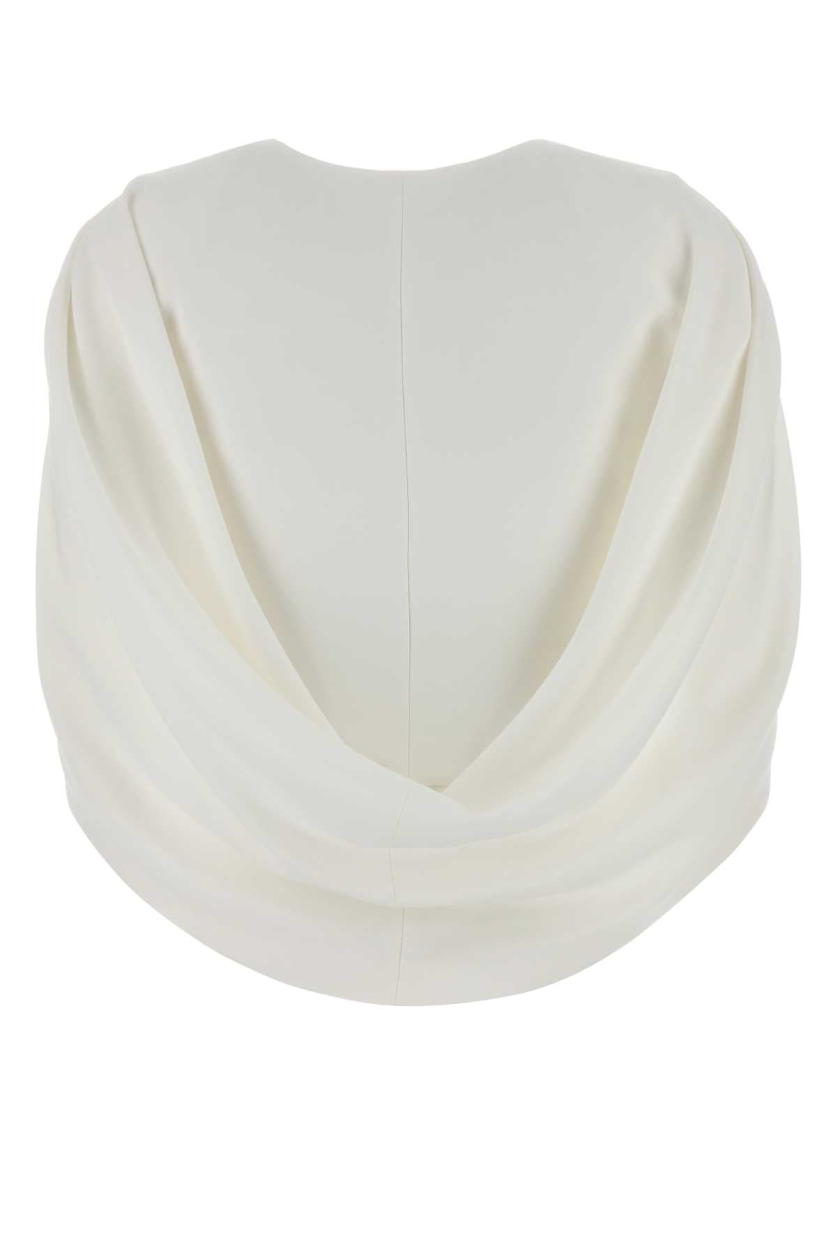 Alberta Ferretti Women White Stretch Crepe Top