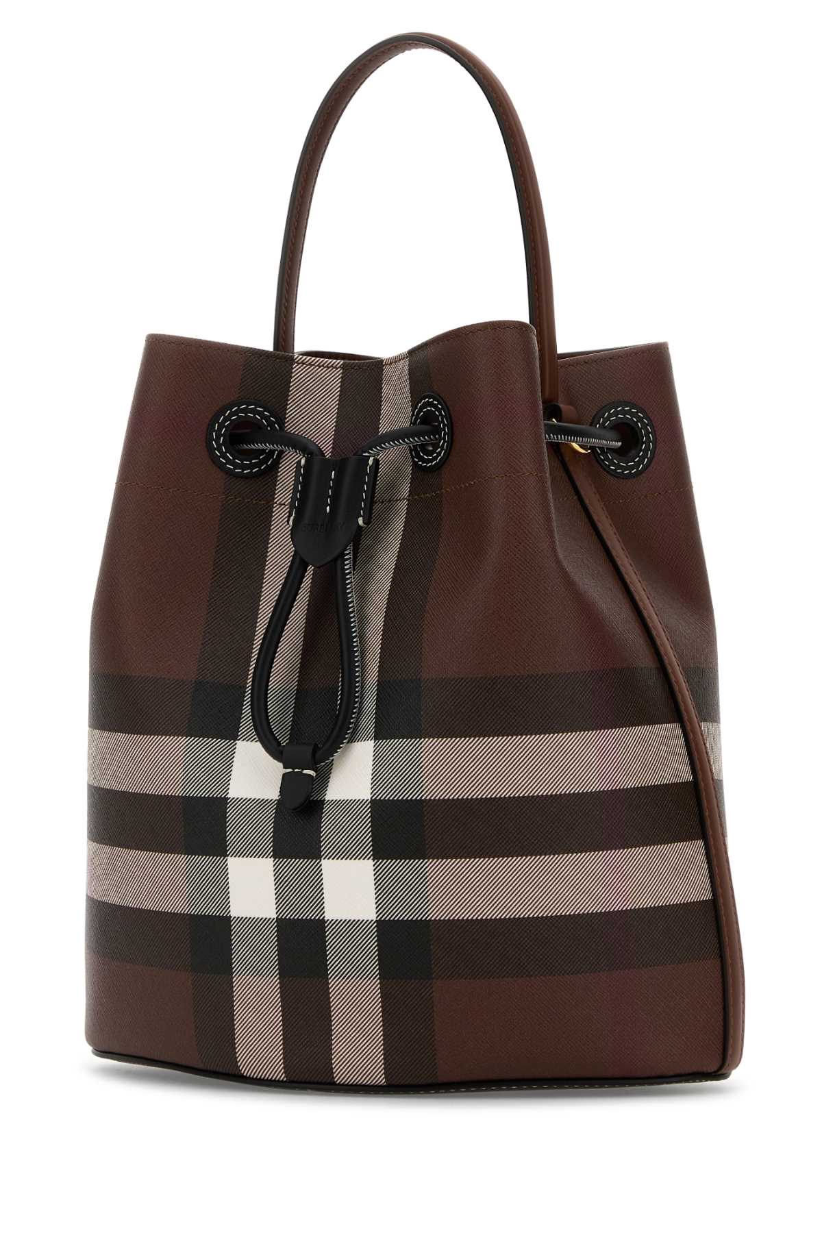 Burberry Women Printed Canvas Check Bucket Bag