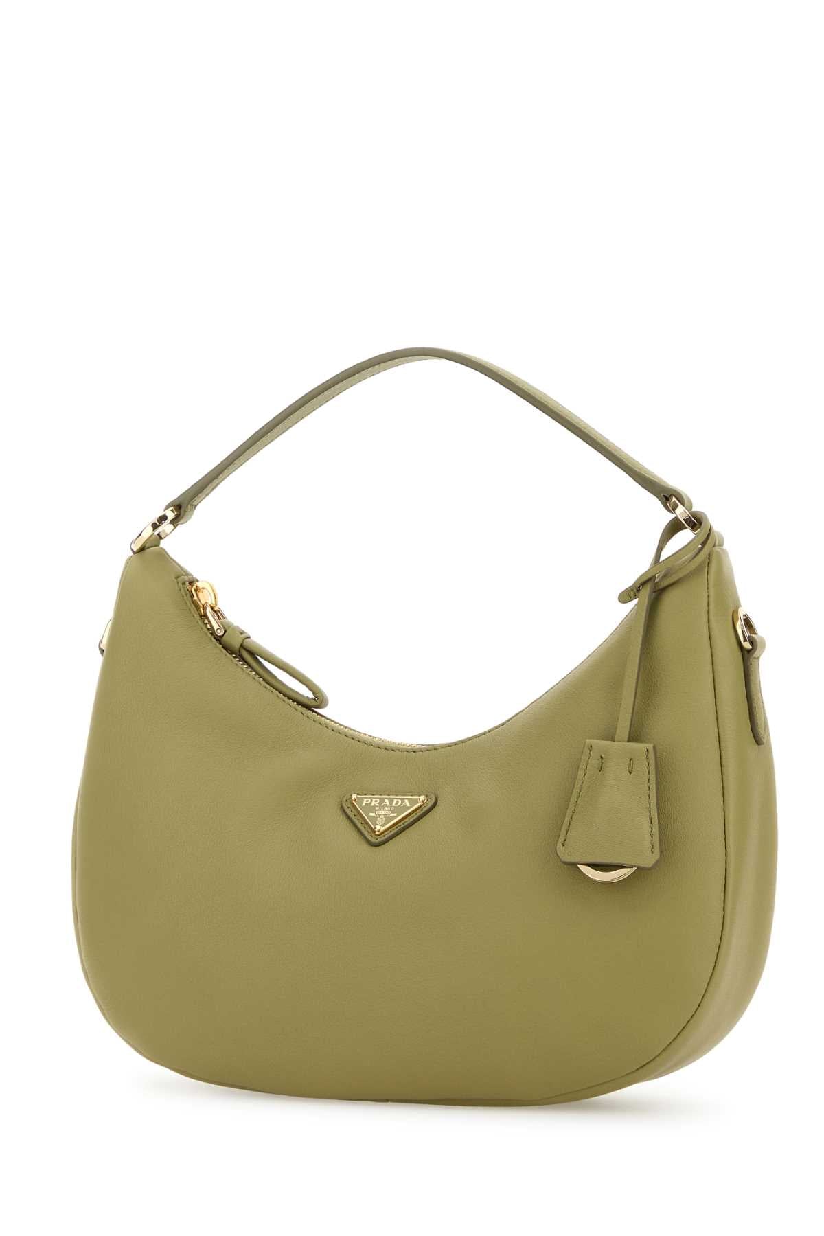 Prada Women Sage Green Leather Handbag
