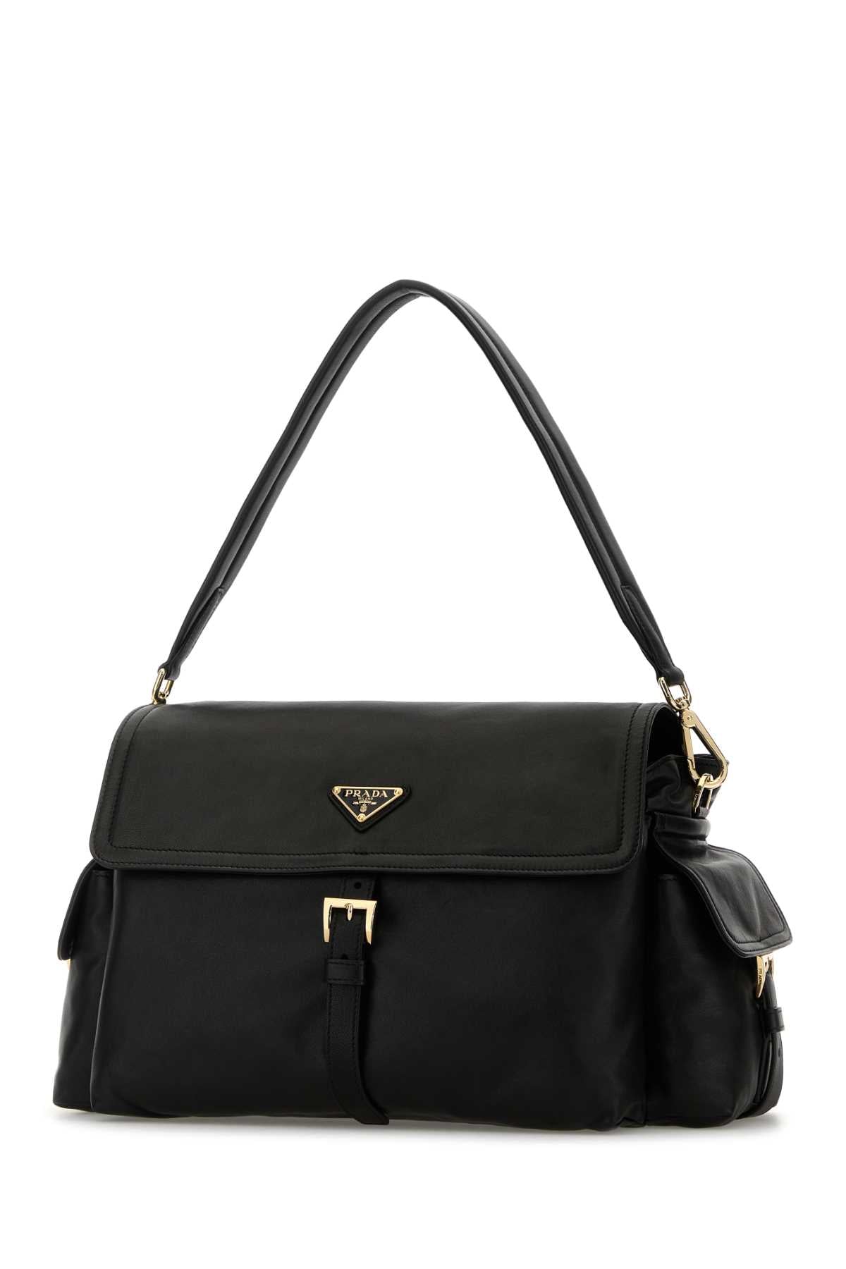 Prada Women Black Leather Shoulder Bag