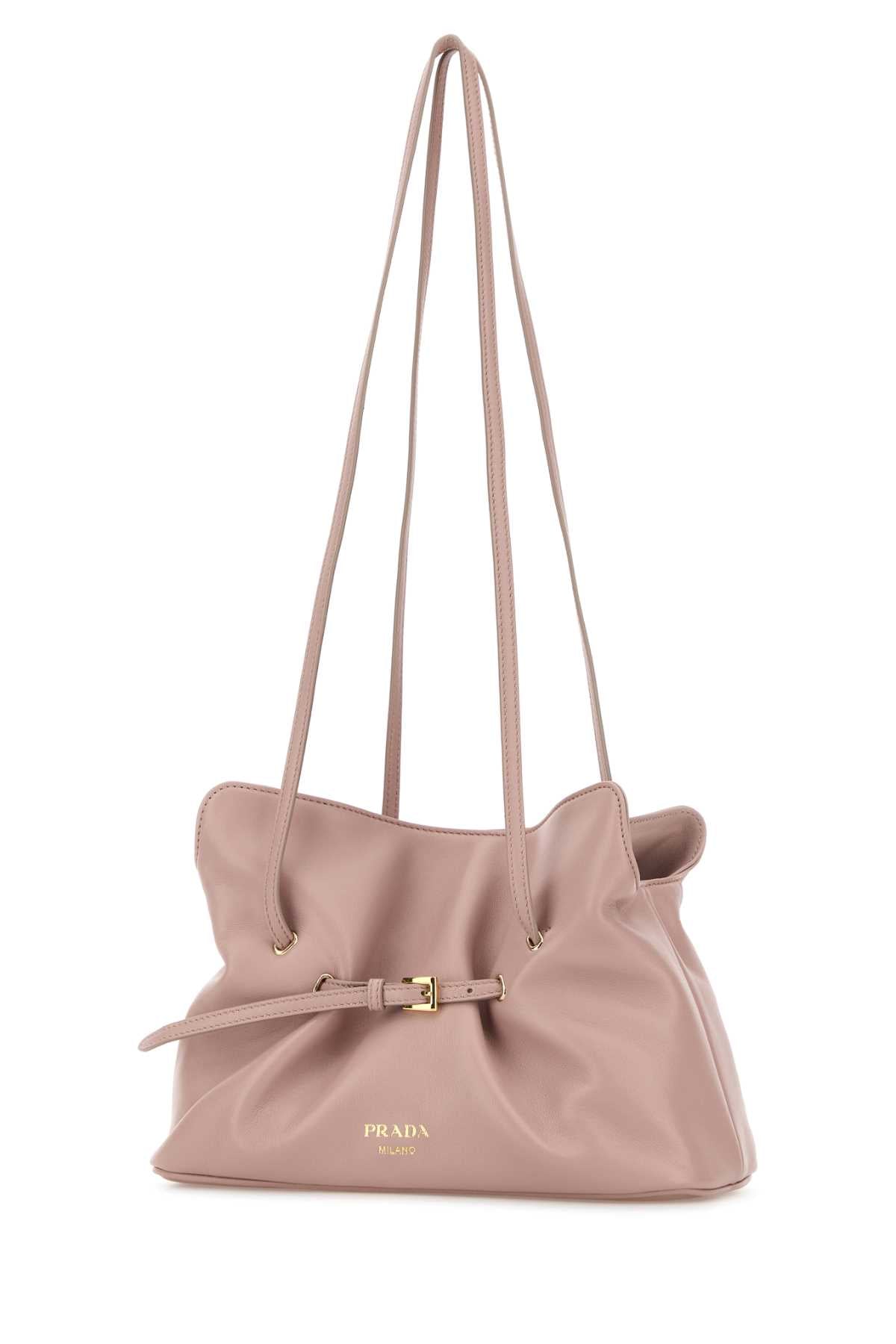 Prada Women Pink Nappa Leather Small Prada Dana Bucket Bag