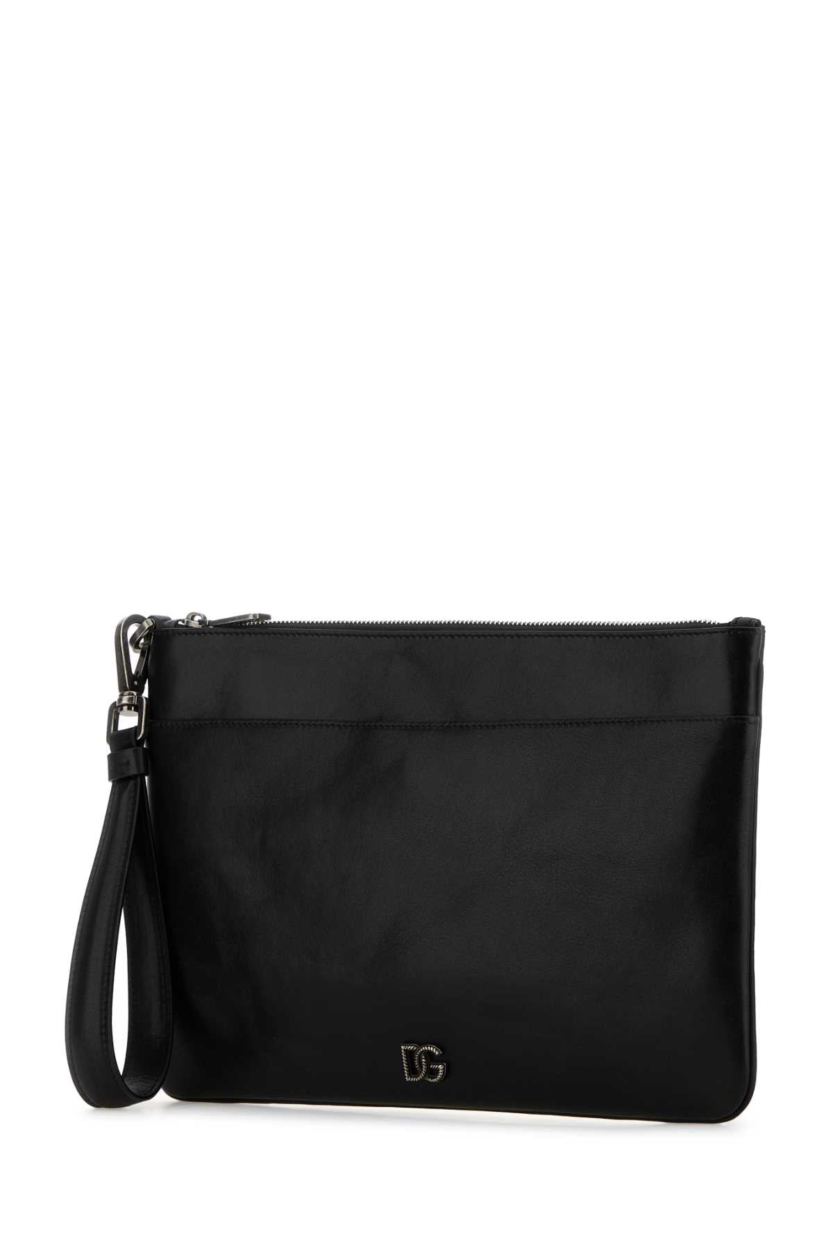 Dolce & Gabbana Men Black Leather Clutch