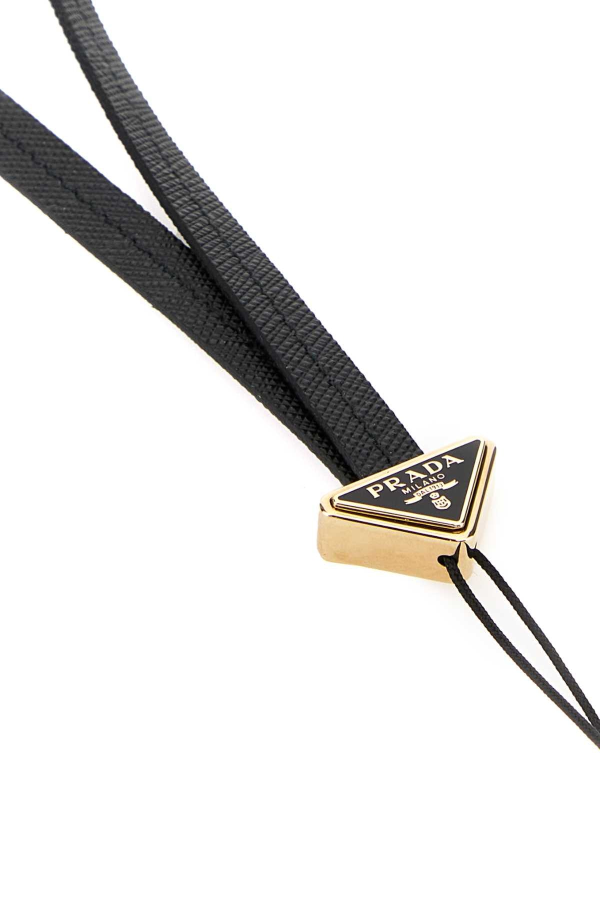 Prada Women Black Leather Headphone Holder
