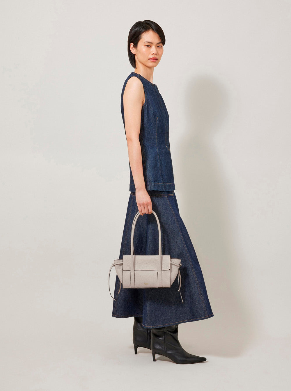 Mulberry Women 'Mini Bayswater' Beige Shoulder Bag With Laminated Logo In Leather Woman