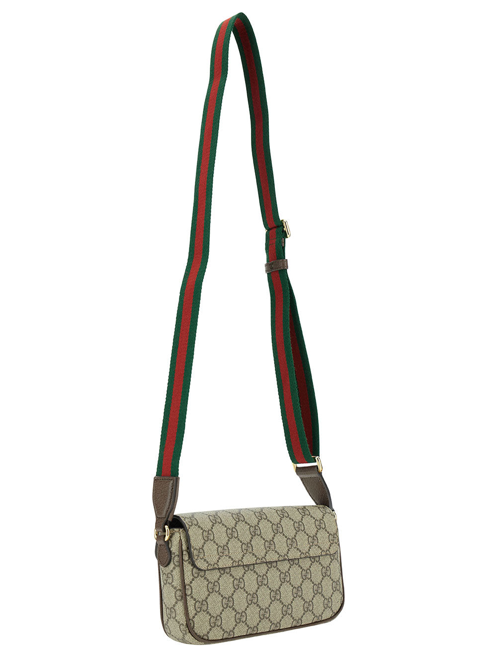 Gucci Women 'Ophidia' Mini Beige And Ebony Crossbody Bag With Double G In Gg Supreme Canvas Woman