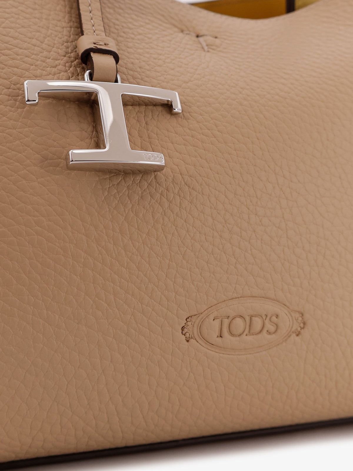 Tod's Women Leather Shoulder Bag With Metal T-Timeless Logo