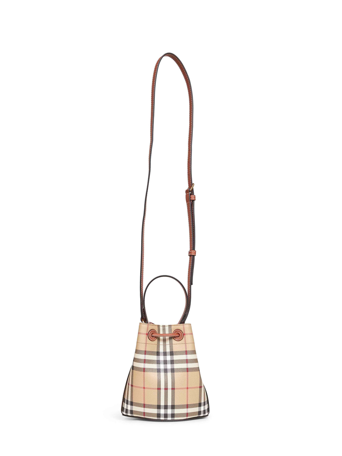 Burberry Women Archive Beige Check Mini Bucket Bag