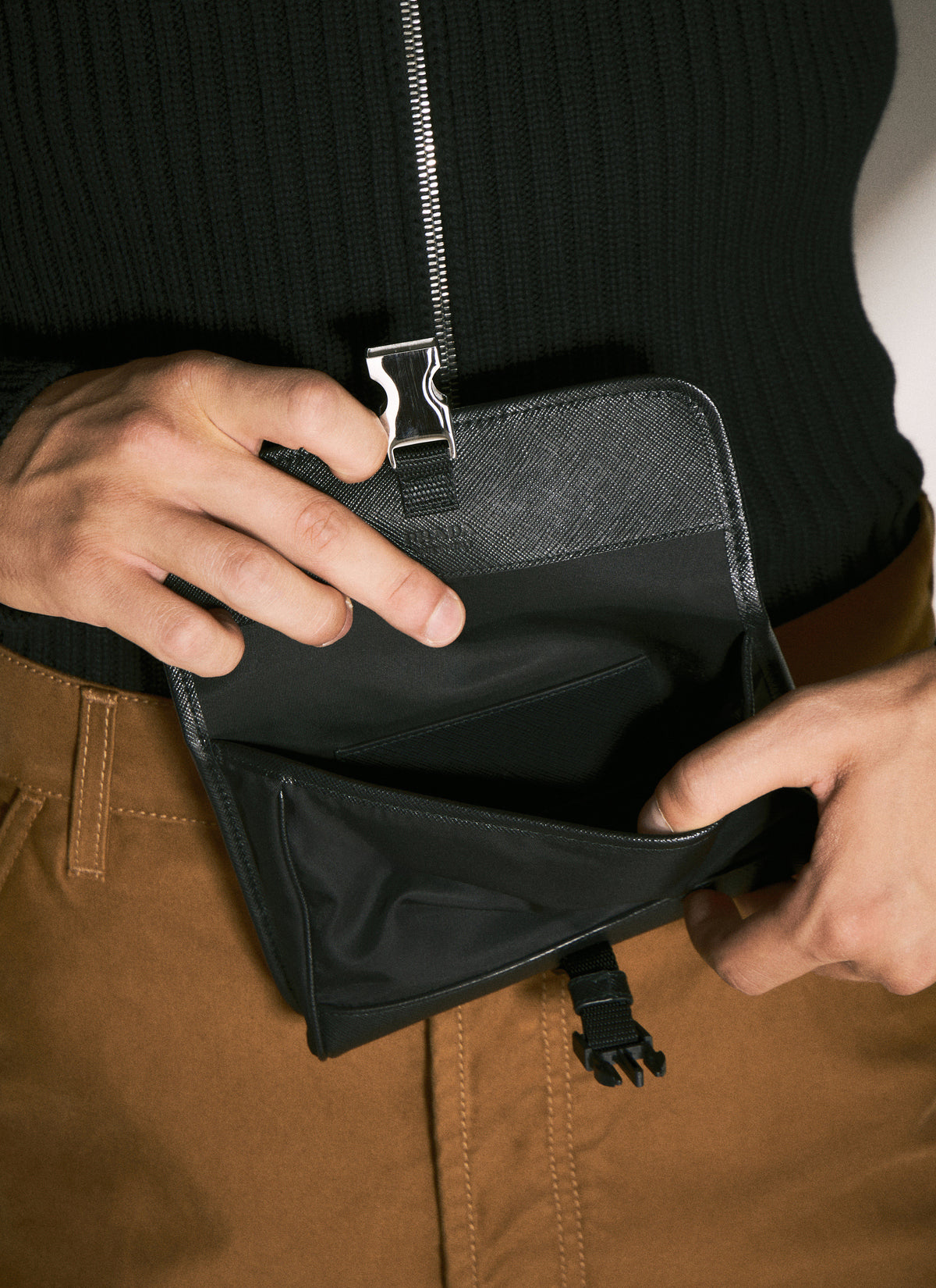Prada Men Re-Nylon Phone Crossbody Bag