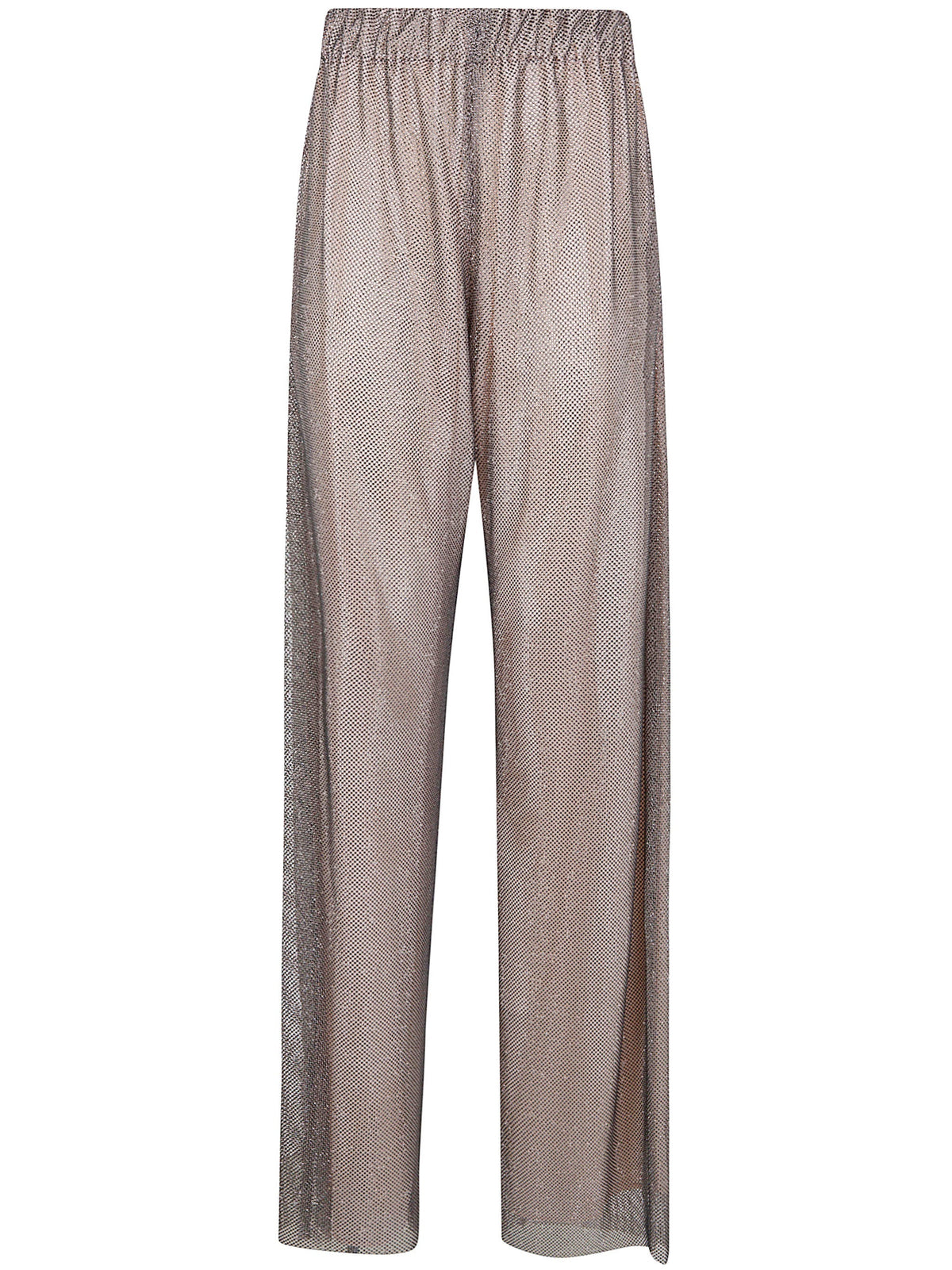 Alberta Ferretti Women Wide Leg Crystals Net Trousers