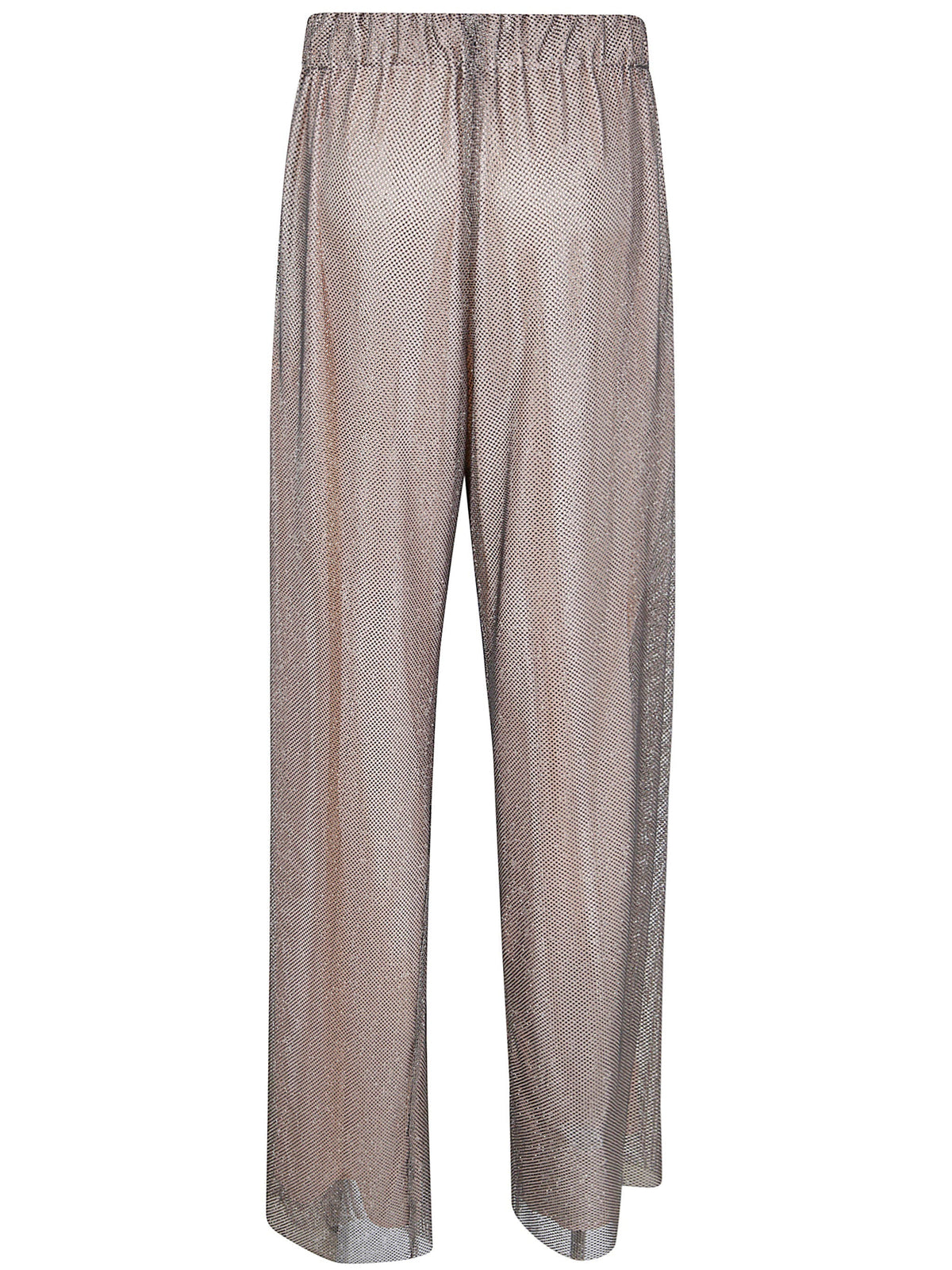 Alberta Ferretti Women Wide Leg Crystals Net Trousers