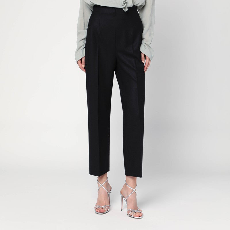 Alberta Ferretti Black Wool-Blend Trousers Women