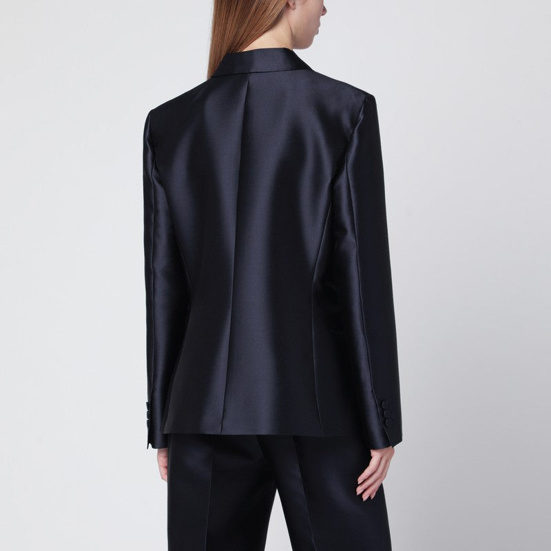 Alberta Ferretti Single-Breasted Jacket In Glossy Silk-Blend Satin Women