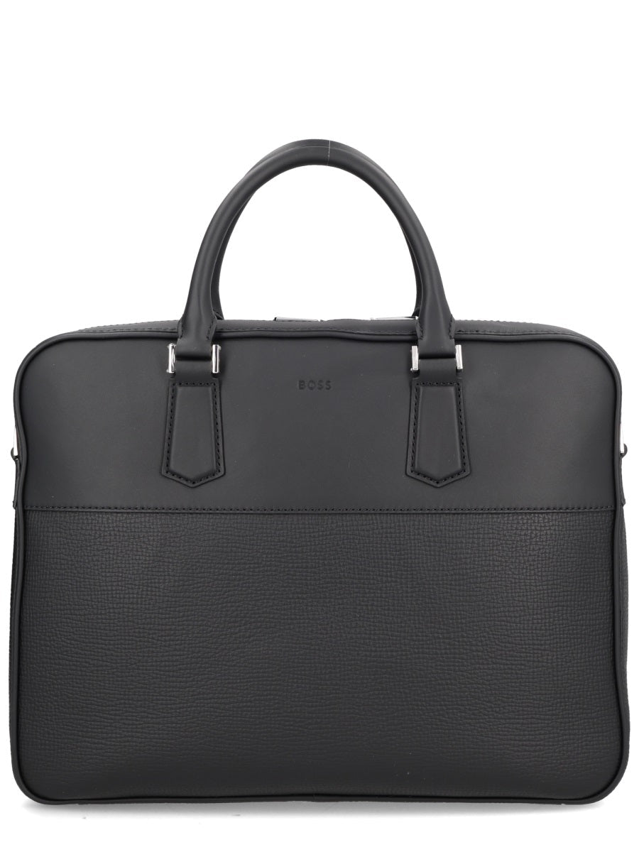 Boss Men Leather Briefcase Bag