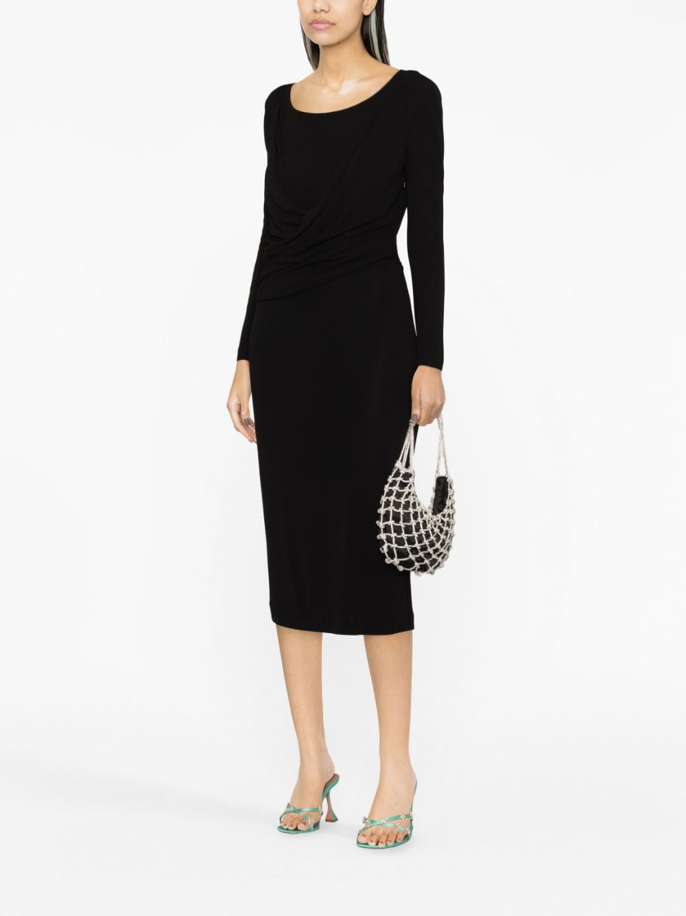 Alberta Ferretti Women Long Sleeves V Neck Midi Dress