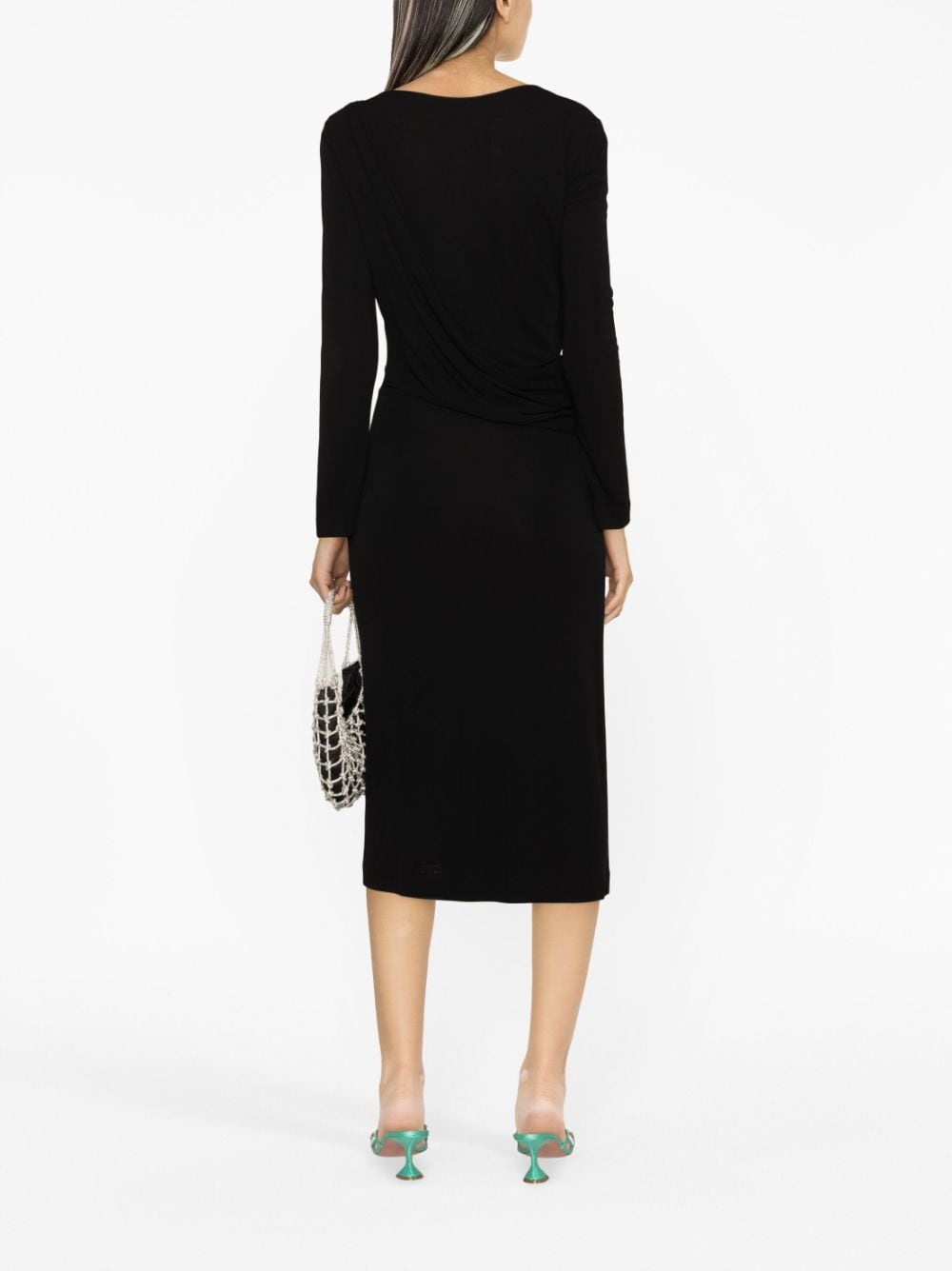 Alberta Ferretti Women Long Sleeves V Neck Midi Dress