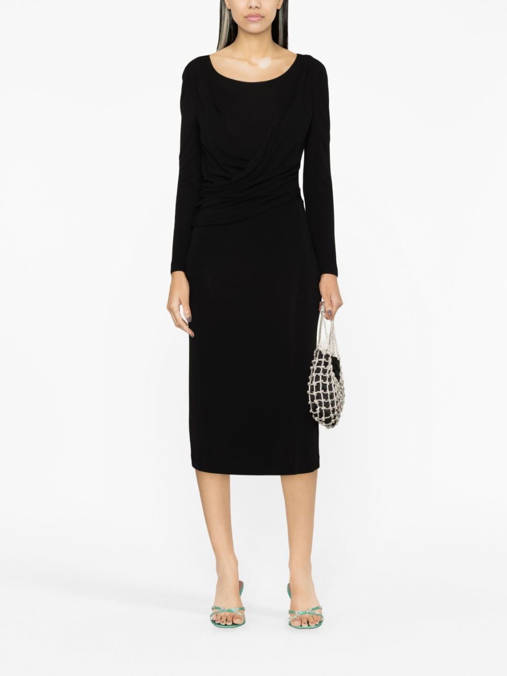 Alberta Ferretti Women Long Sleeves V Neck Midi Dress