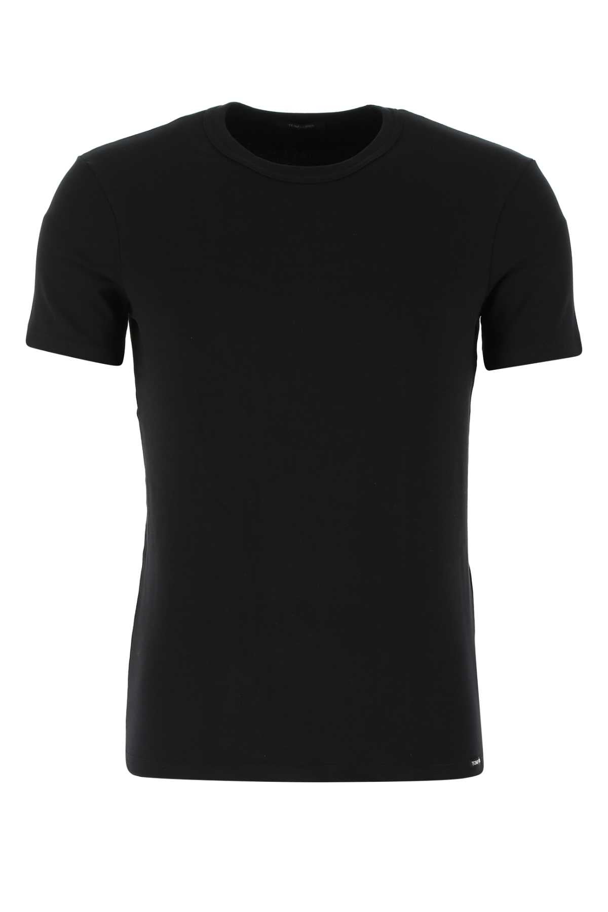 Tom Ford Men Black Stretch Cotton T-Shirt