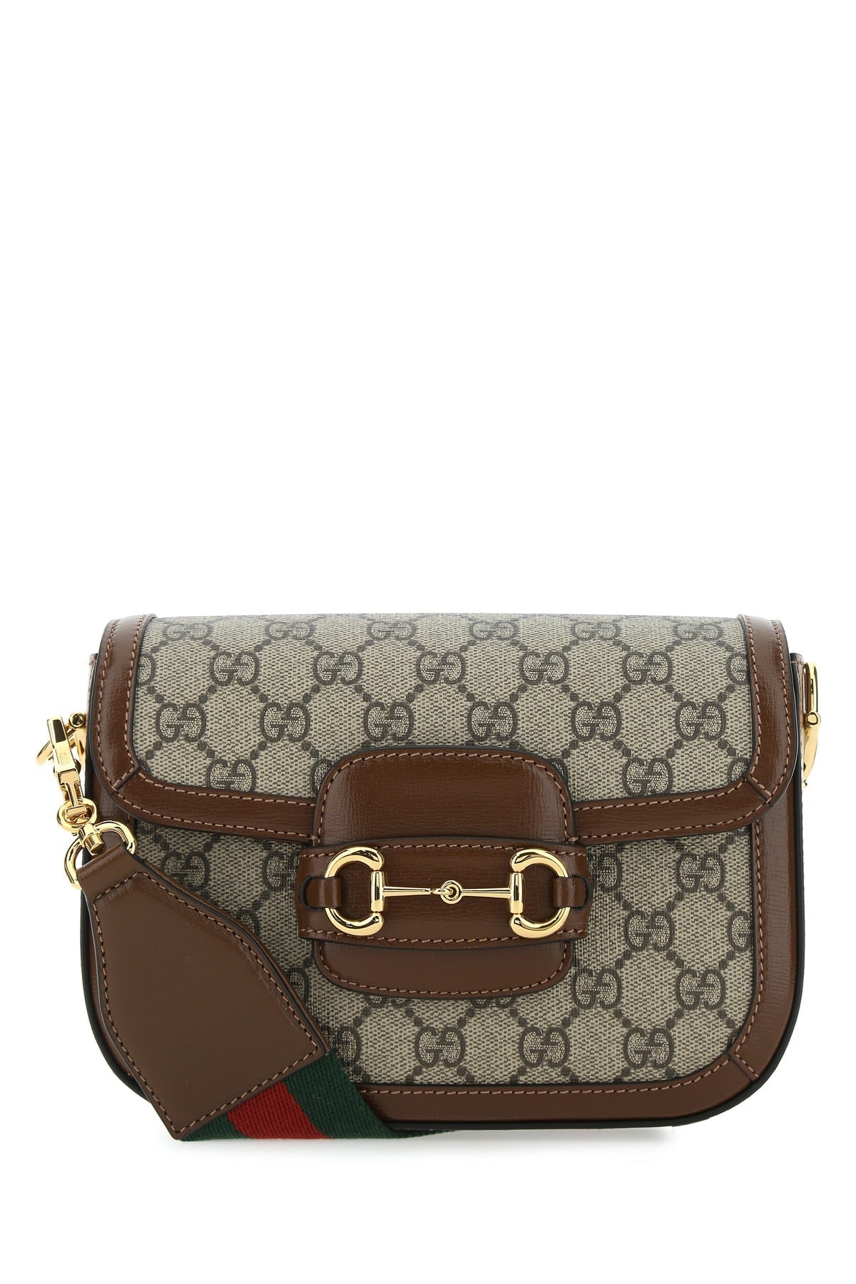 Gucci Women Gg Supreme Fabric And Leather Mini Horsebit 1955 Crossbody Bag