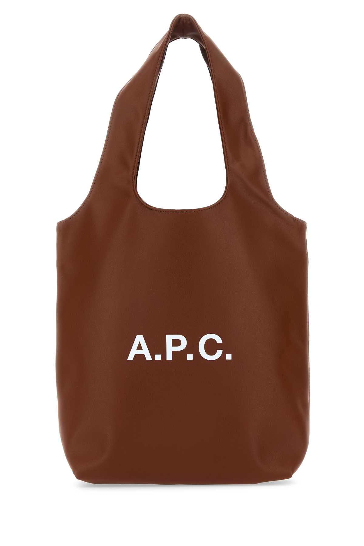 A.P.C. Women Caramel Synthetic Leather Shopping Bag