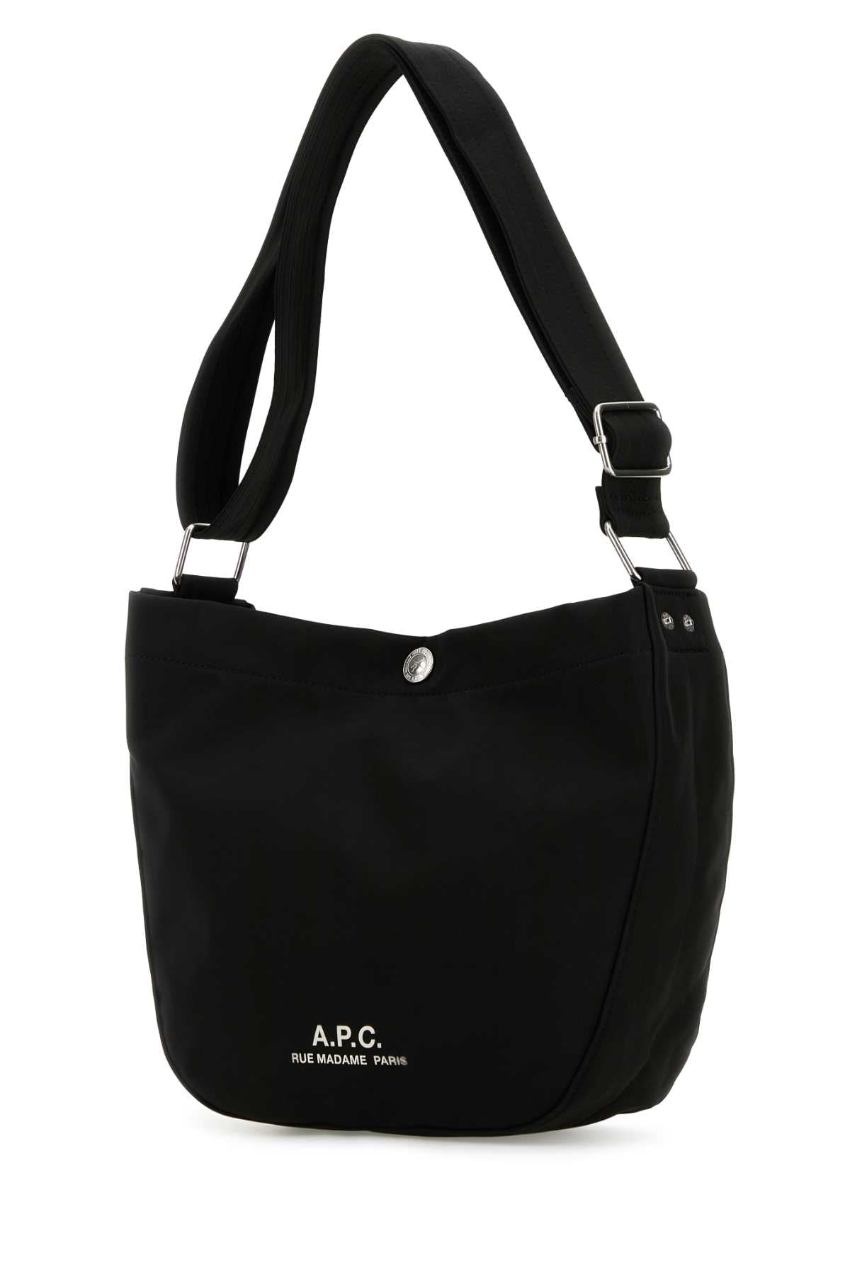 A.P.C. Women Black Fabric Small Besace Journal Crossbody Bag