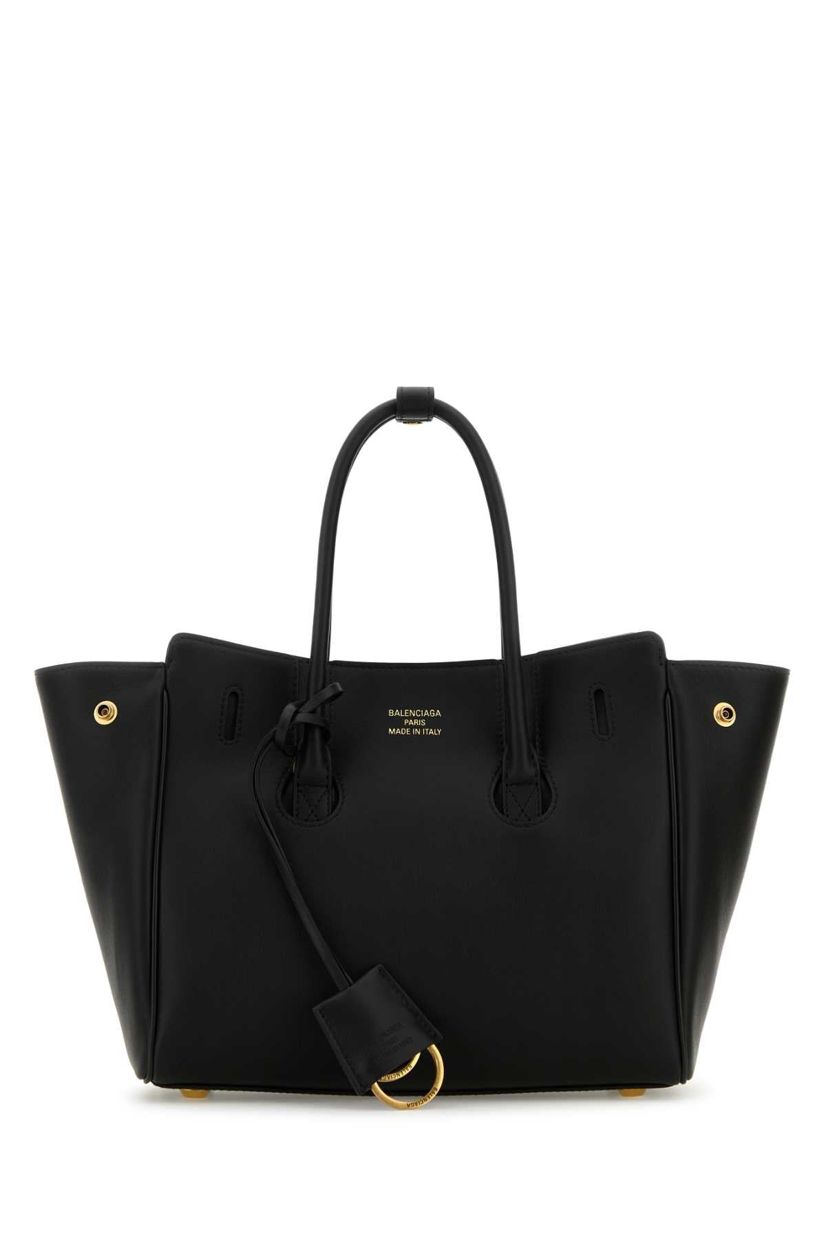 Balenciaga Women Black Leather Mini Carry All Hampton Shopping Bag