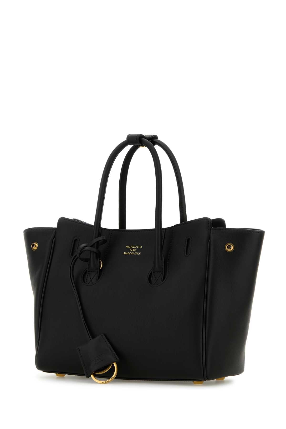Balenciaga Women Black Leather Mini Carry All Hampton Shopping Bag