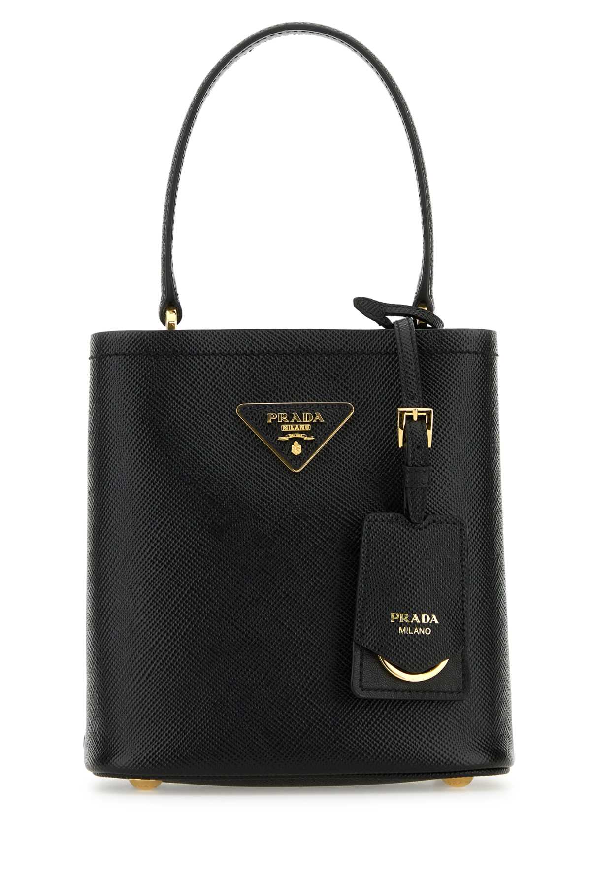 Prada Women Black Leather Small Panier Handbag