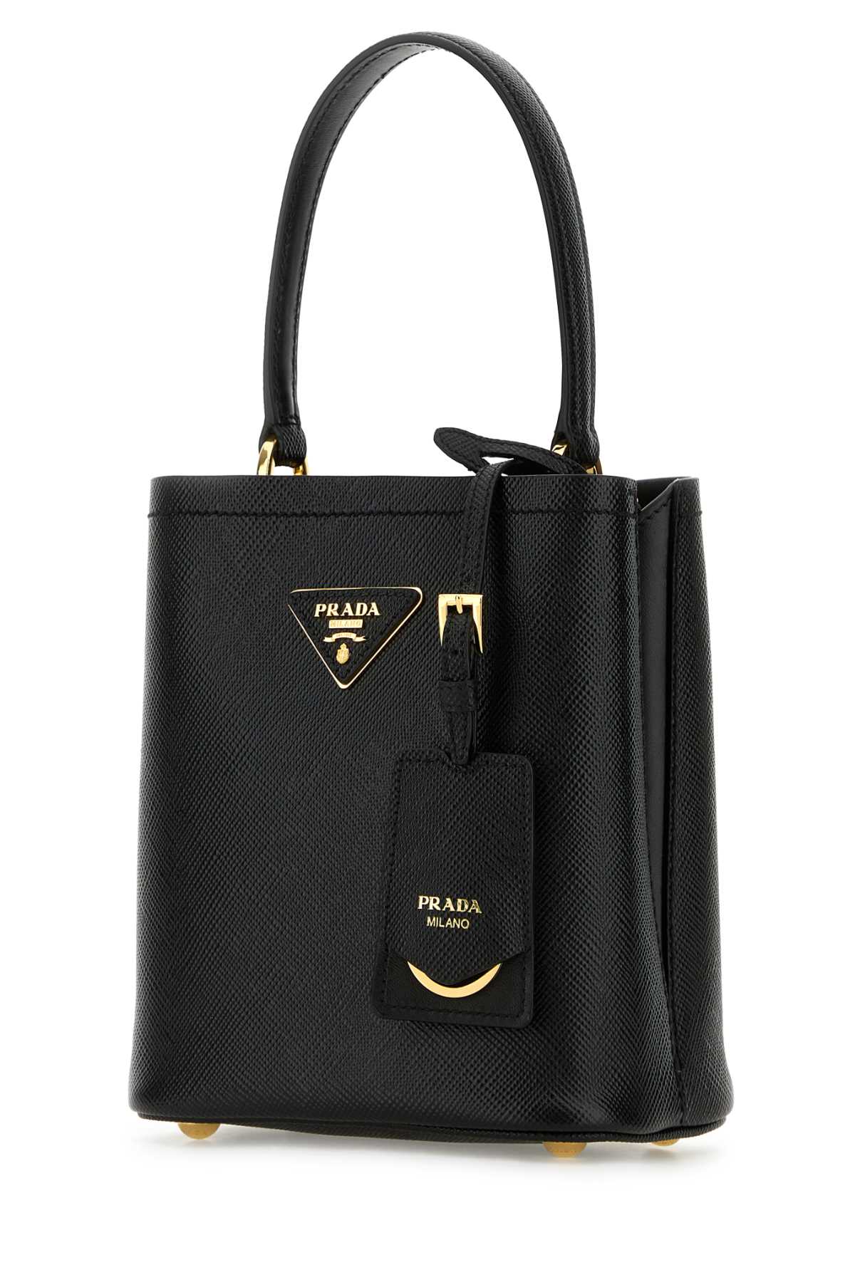 Prada Women Black Leather Small Panier Handbag