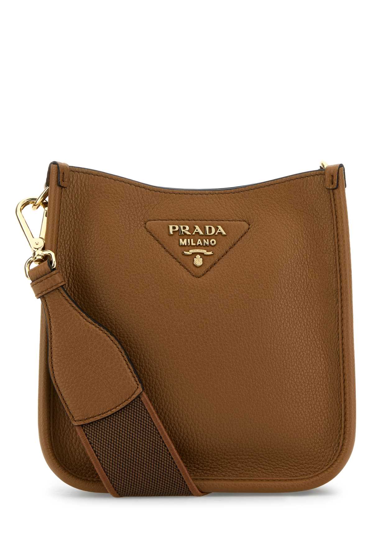 Prada Women Caramel Leather Crossbody Bag