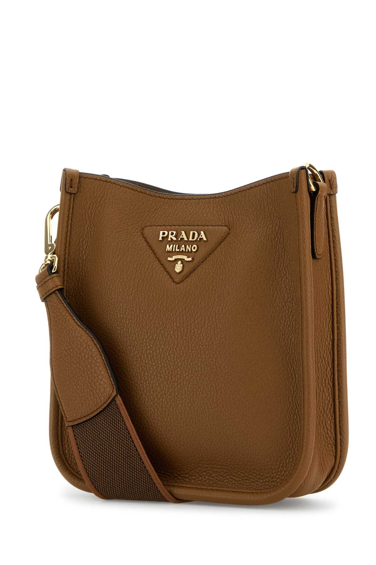 Prada Women Caramel Leather Crossbody Bag