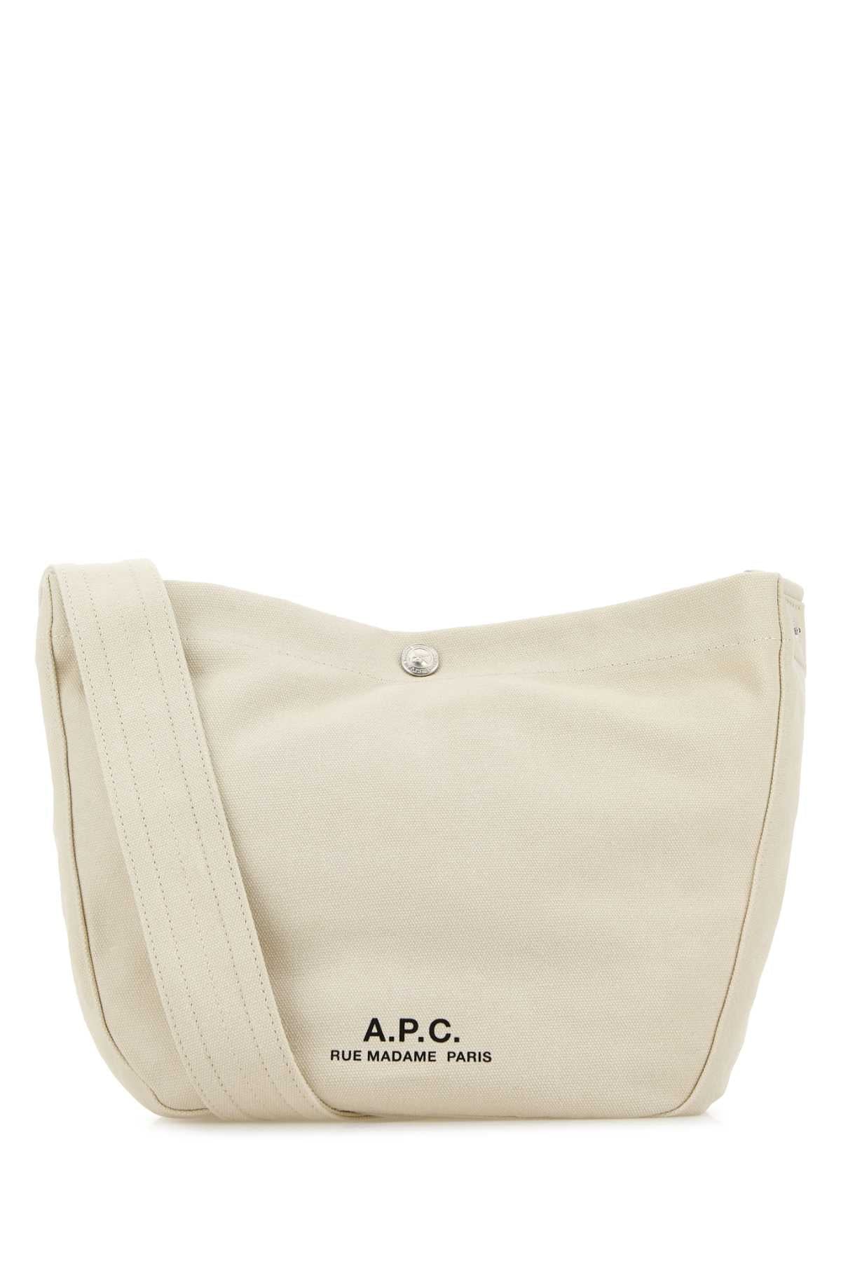 A.P.C. Women Ivory Canvas Small Besace Crossbody Bag