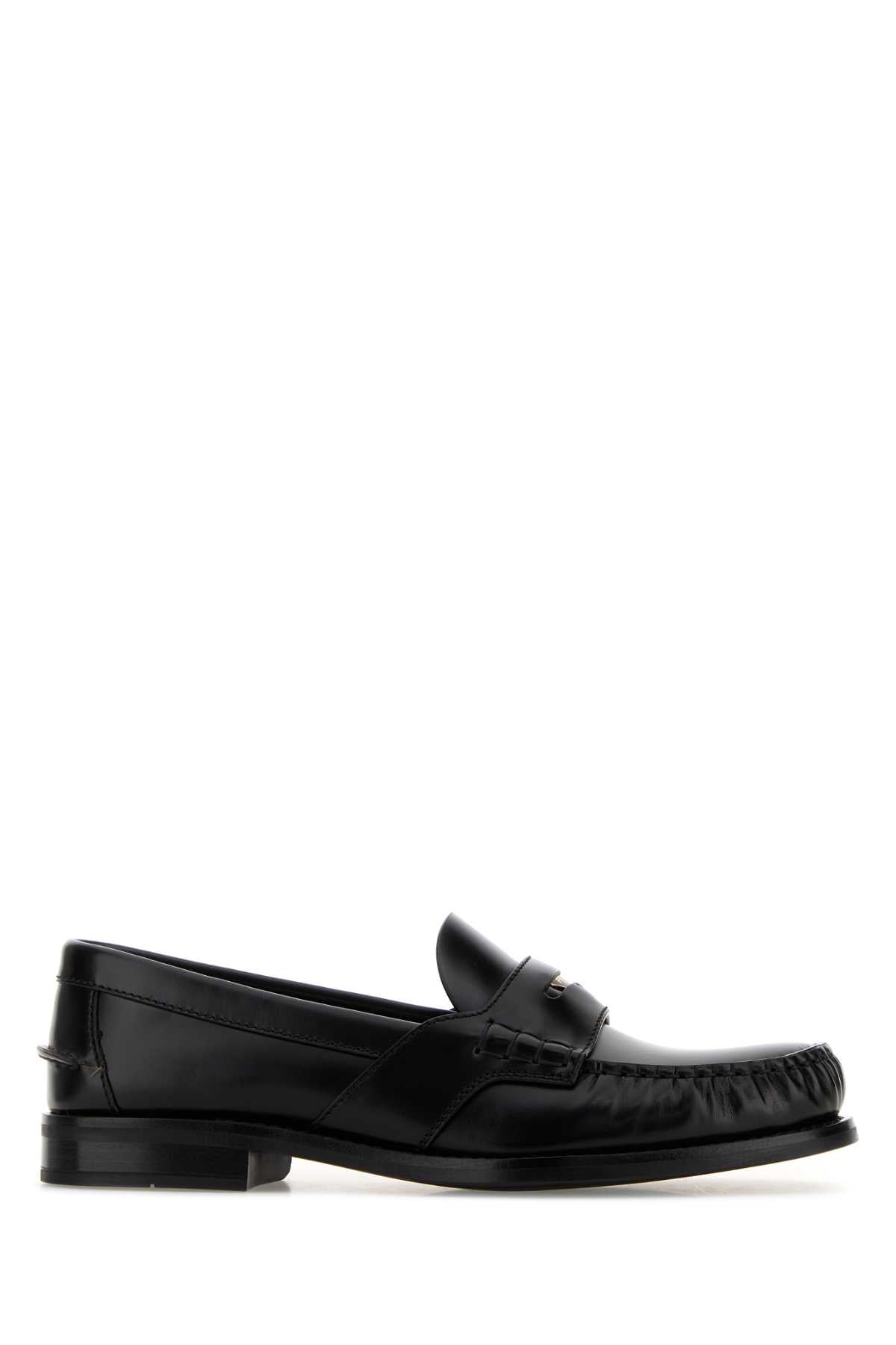 Prada Women Black Leather Loafers