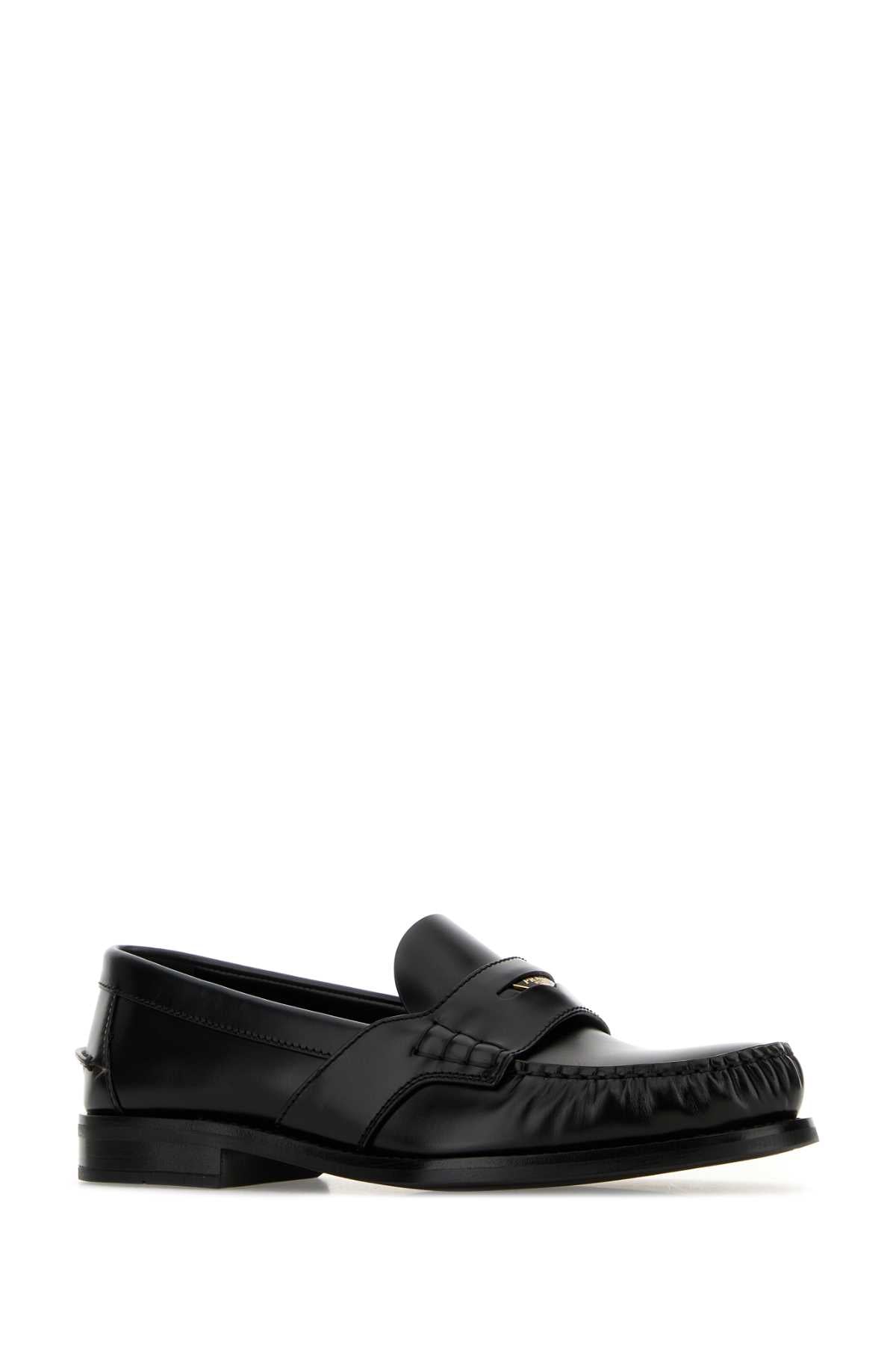 Prada Women Black Leather Loafers