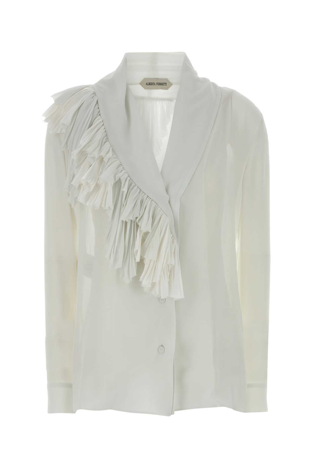 Alberta Ferretti Women White Crepe Shirt