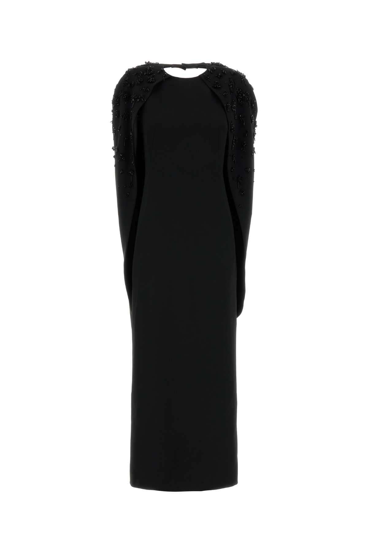 Alberta Ferretti Women Black Stretch Crepe Long Dress