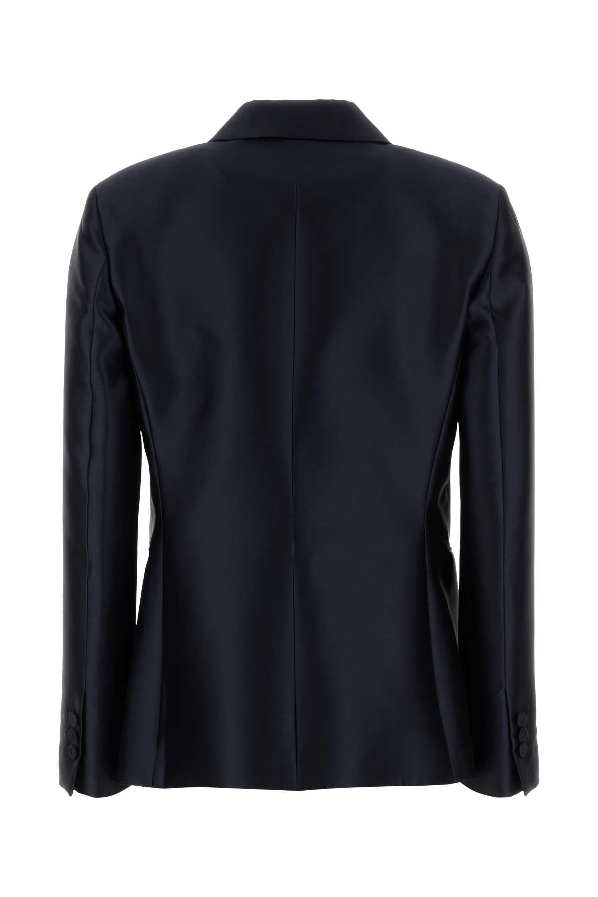 Alberta Ferretti Women Navy Blue Satin Blazer