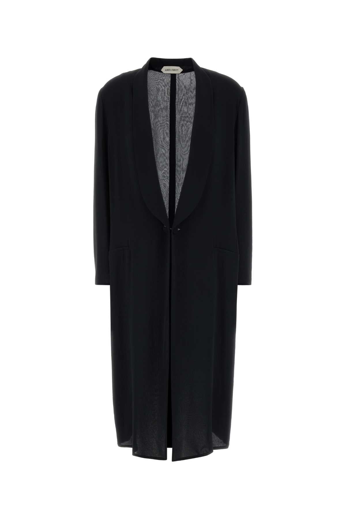 Alberta Ferretti Women Black Crepe Coat