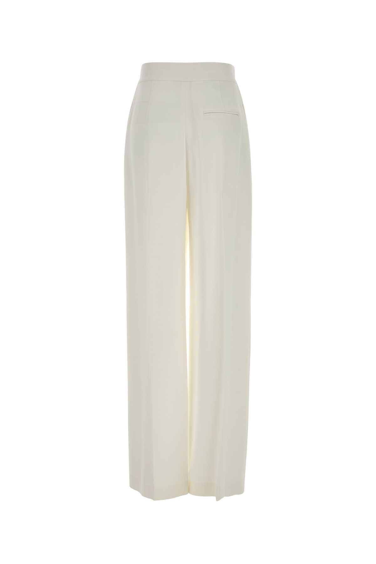 Alberta Ferretti Women White Stretch Crepe Wide-Leg Pant