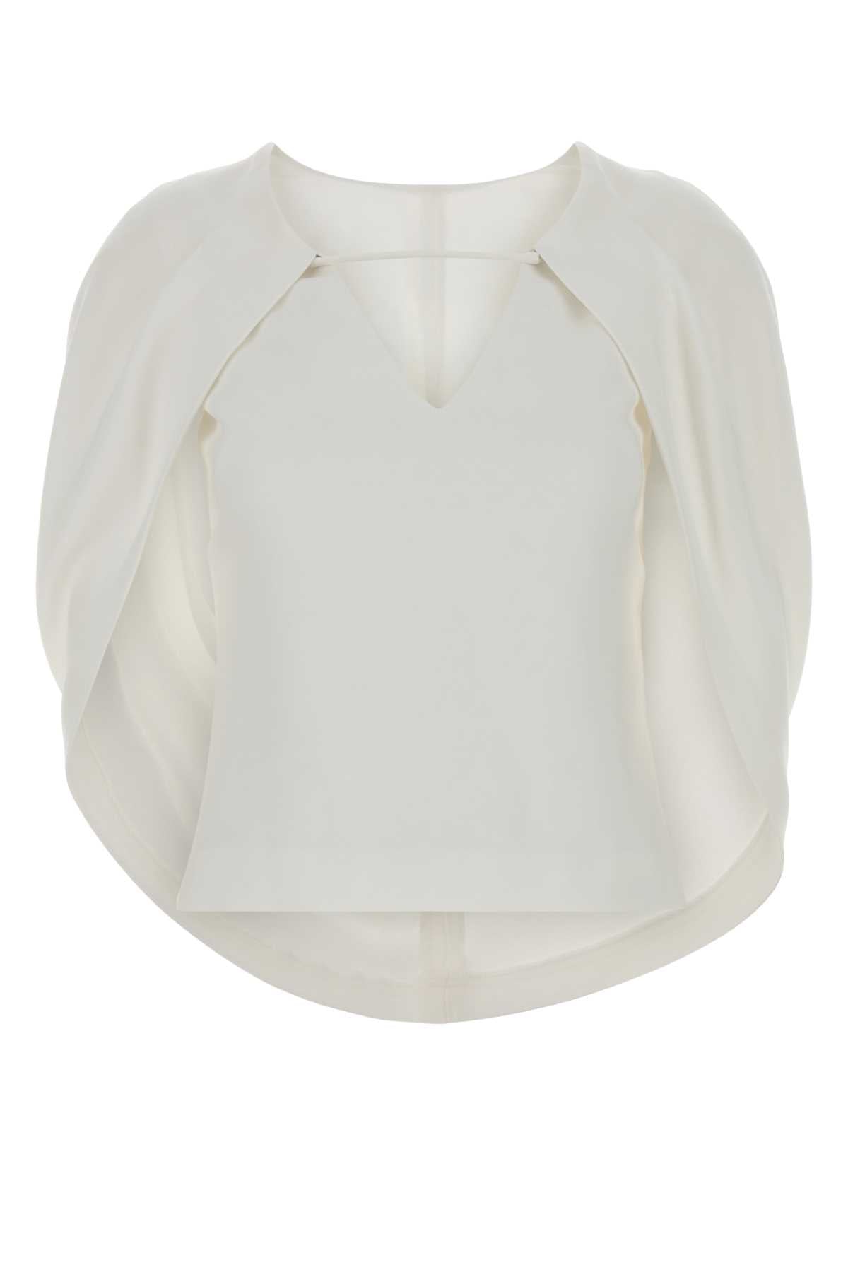 Alberta Ferretti Women White Stretch Crepe Top