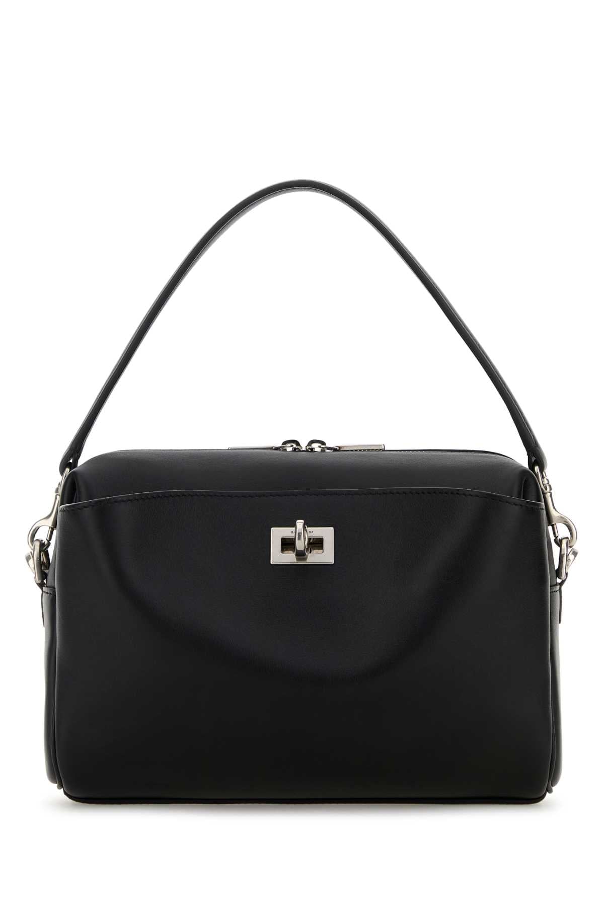 Balenciaga Men Black Leather Rodeo Handbag
