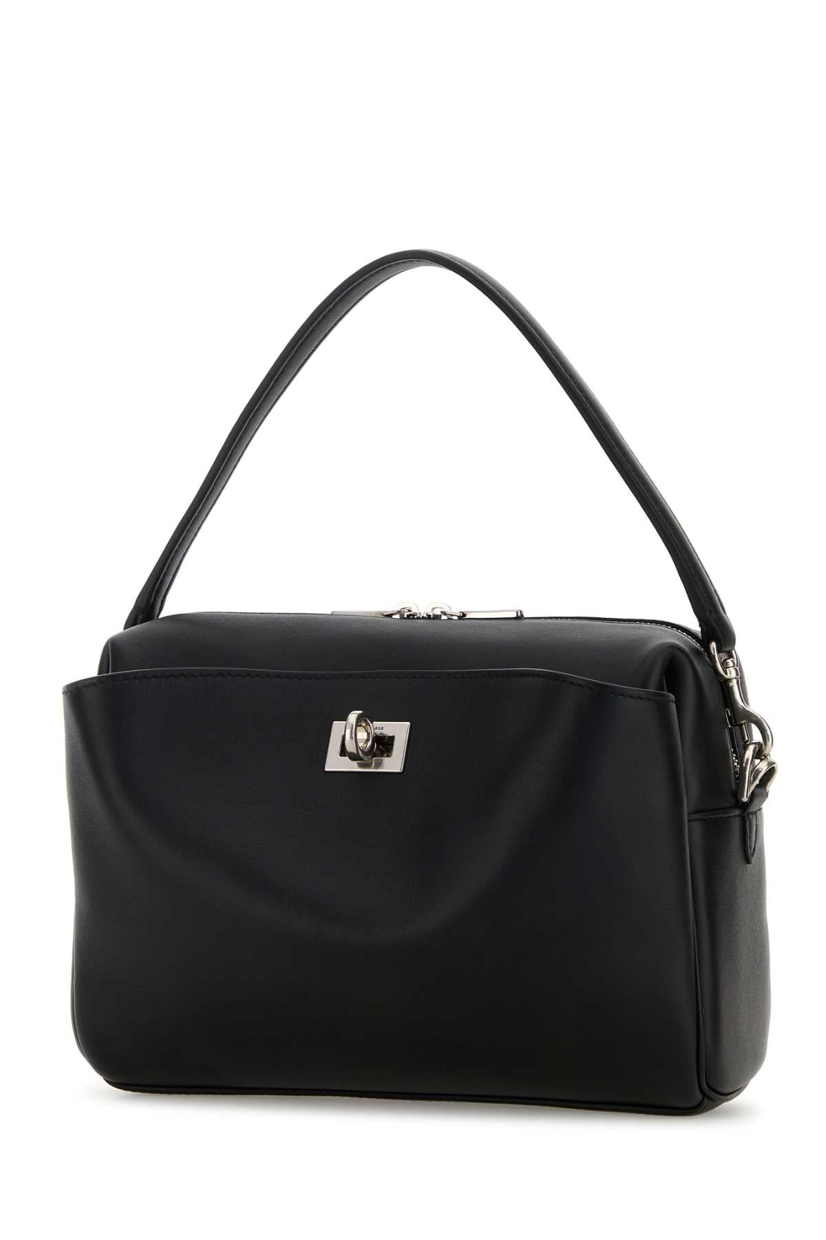 Balenciaga Men Black Leather Rodeo Handbag