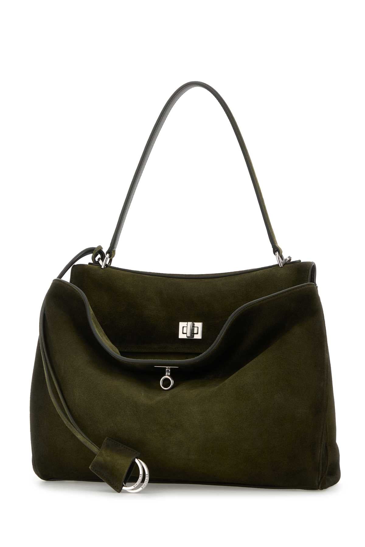 Balenciaga Women Olive Green Suede Medium Rodeo Handbag