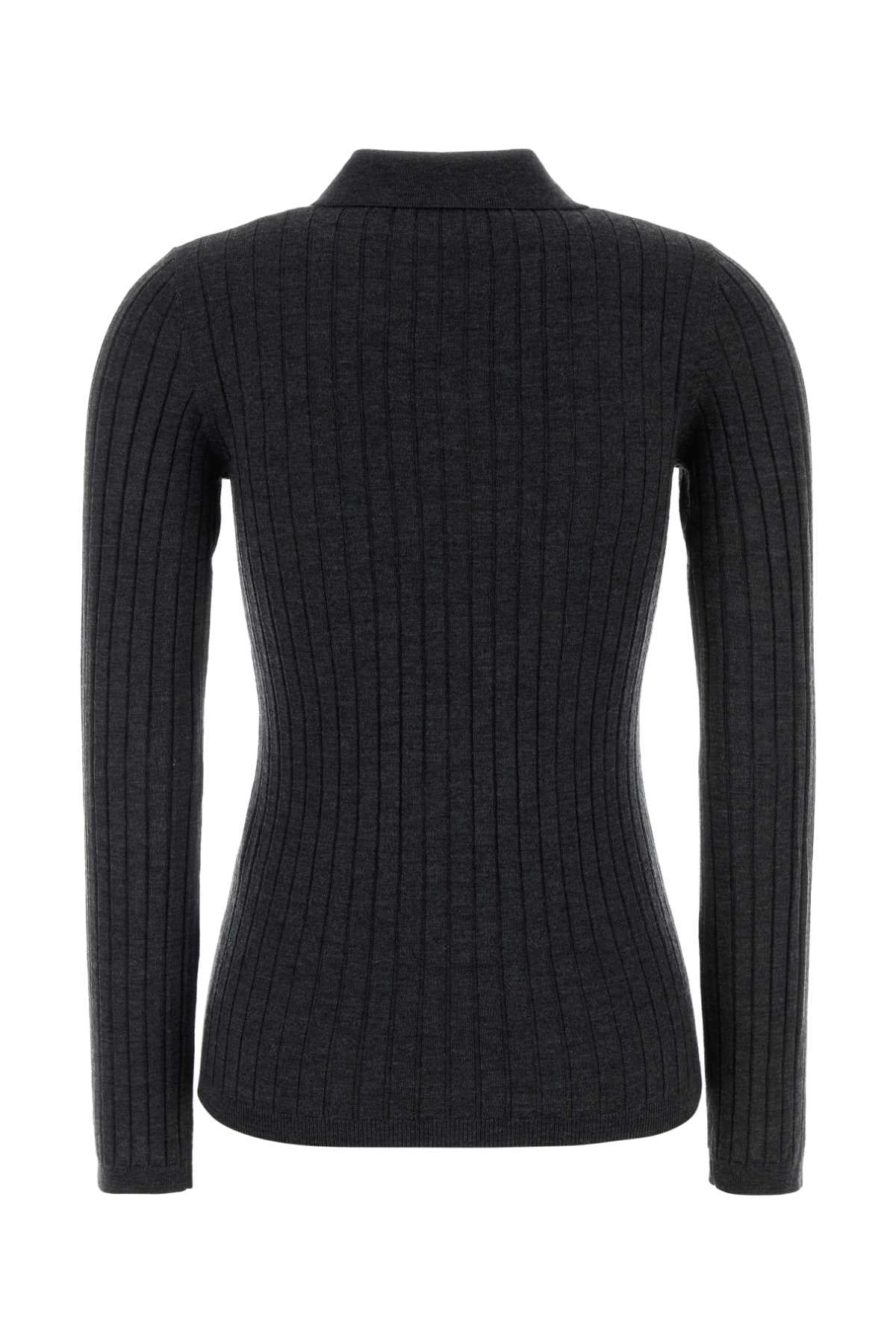 A.P.C. Women Charcoal Wool Polo Shirt