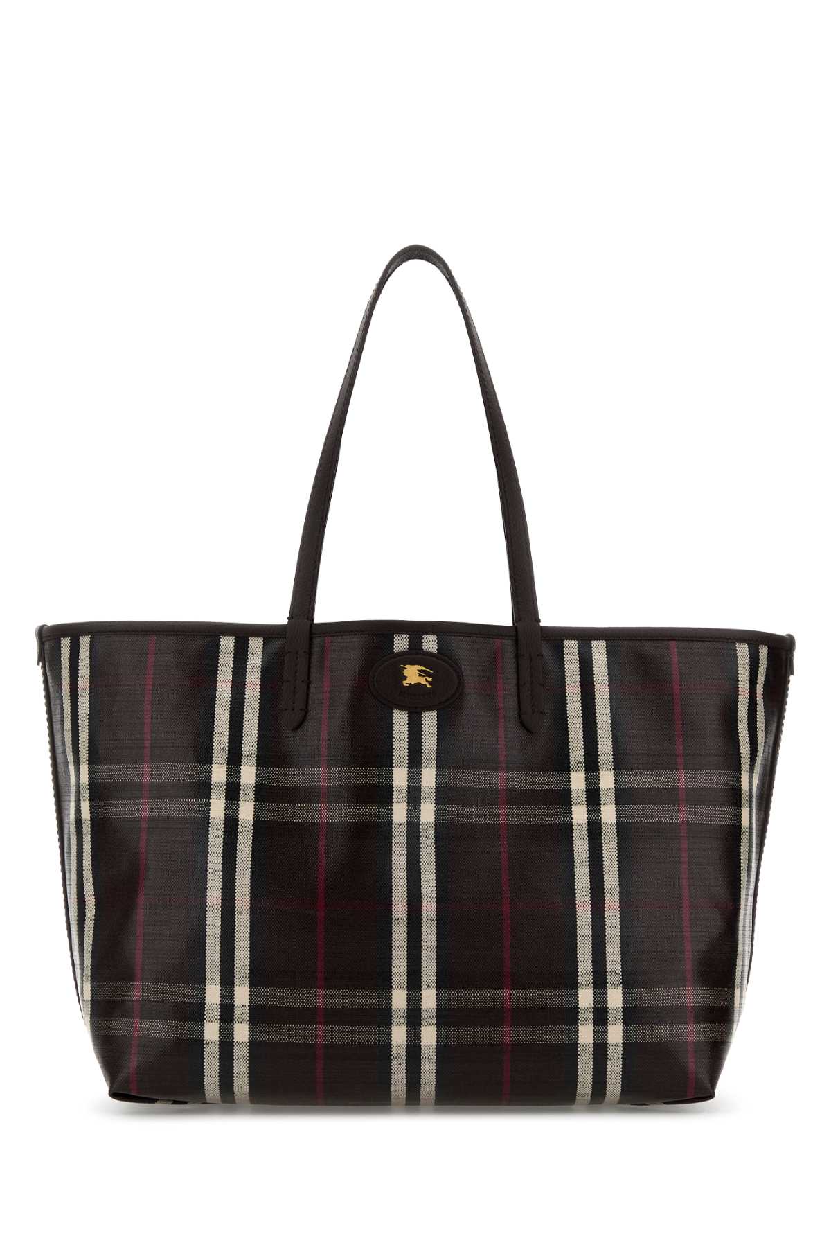 Burberry Women Embroidered Canvas Medium Highlands Shopping Bag