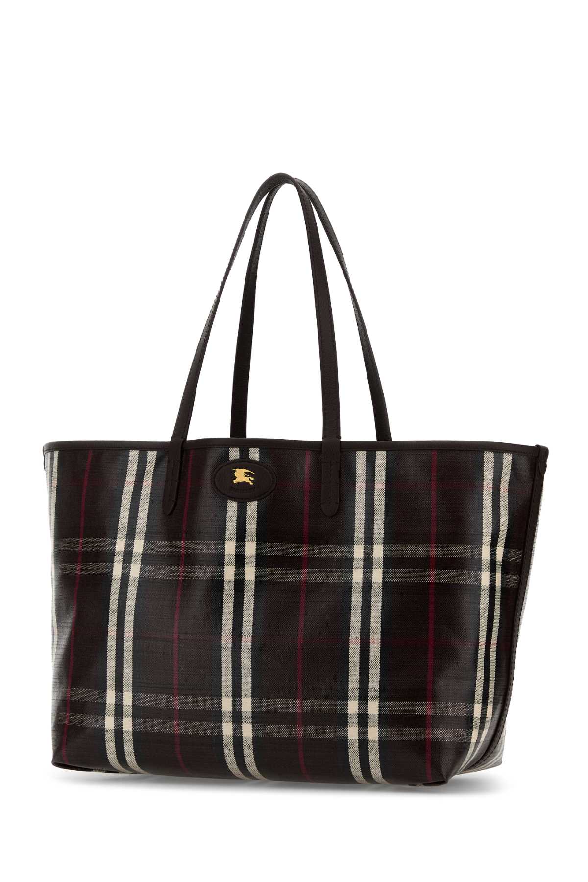 Burberry Women Embroidered Canvas Medium Highlands Shopping Bag