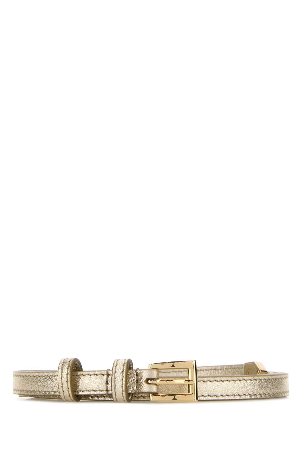 Prada Women Gold Leather Belt